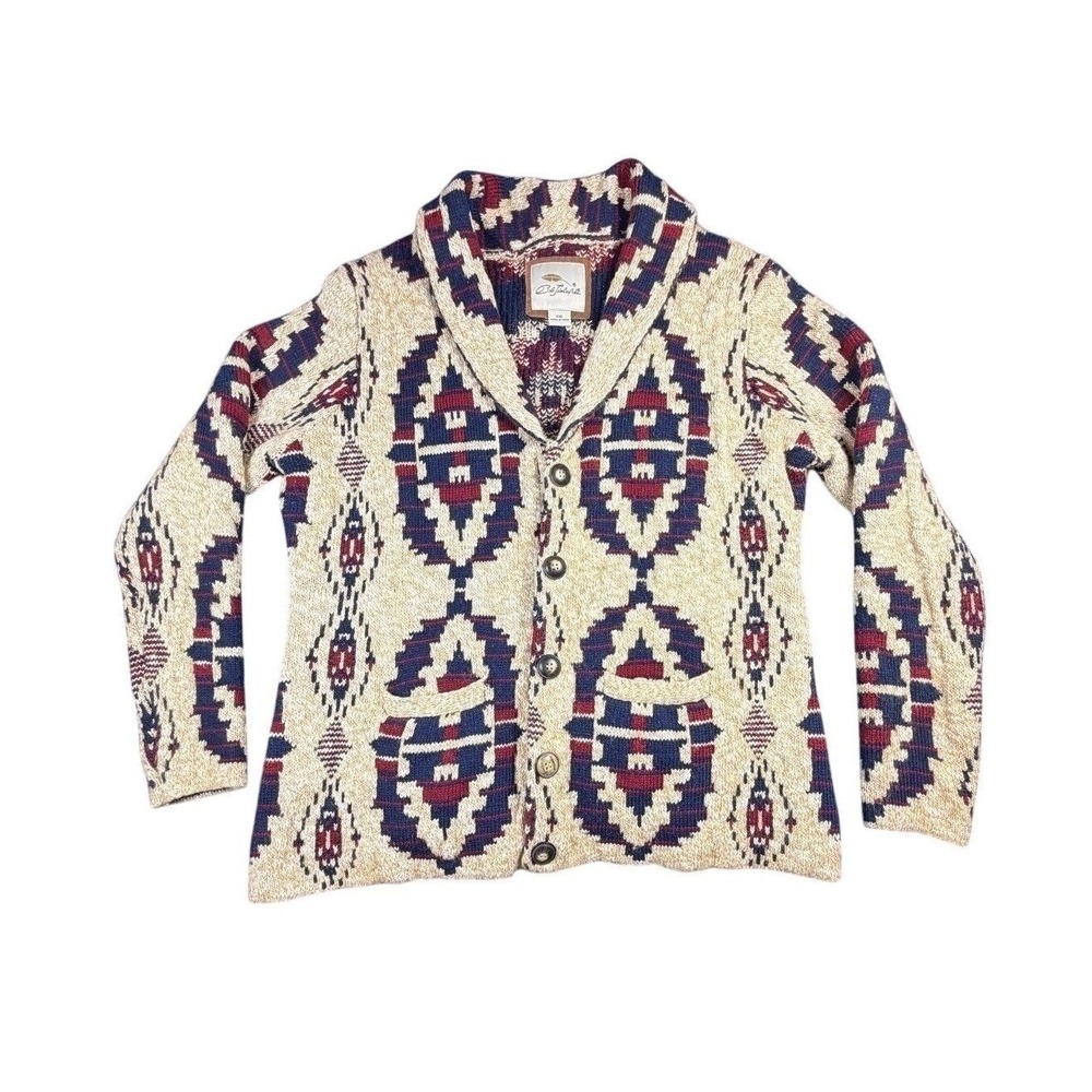 Bob Timberlake Womens Southwestern Chunky Shawl Collar Cardigan Sweater 2XL